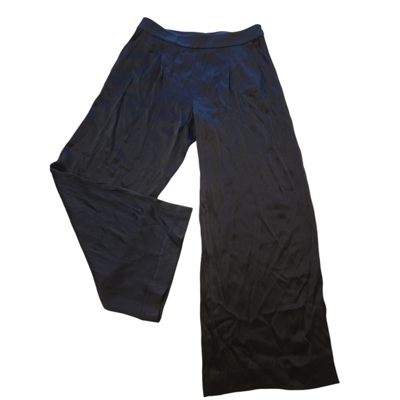 St John Pants 6 Blue Pleated Side Zip‎ Dress Pants Wide-Leg - Picture 3 of 15